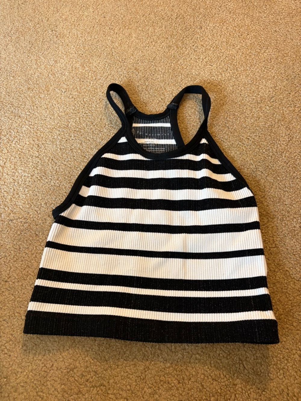 Free People Movement Striped Ribbed Halter Crop Top